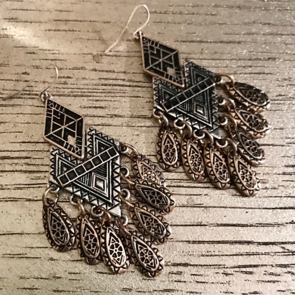 Chandelier Gold & Silver Dangle Earrings